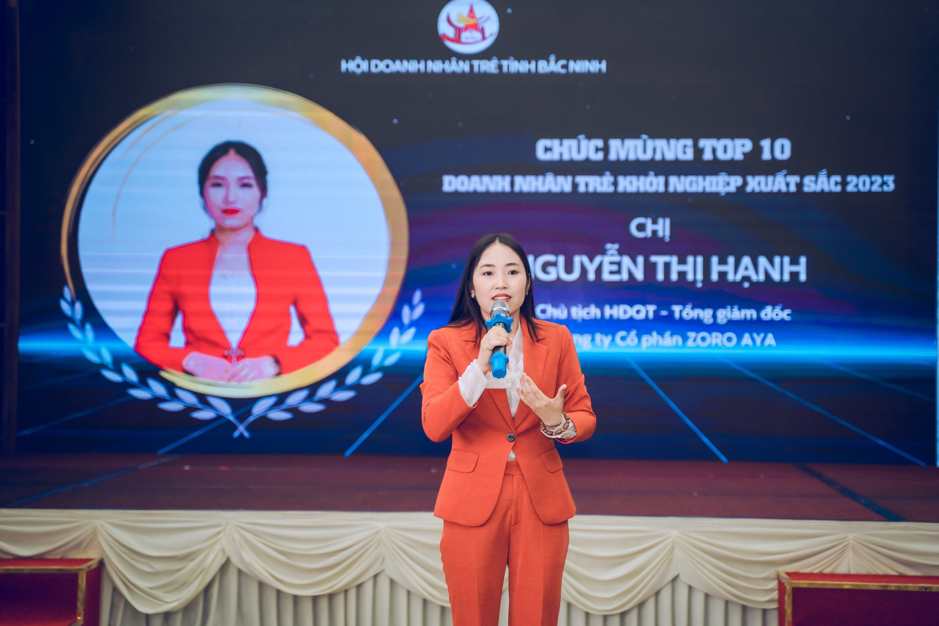 Chị Nguyễn Thị Hạnh - Tổng giám đốc Công ty cổ phần ZORO AYA phát biểu tại chương trình