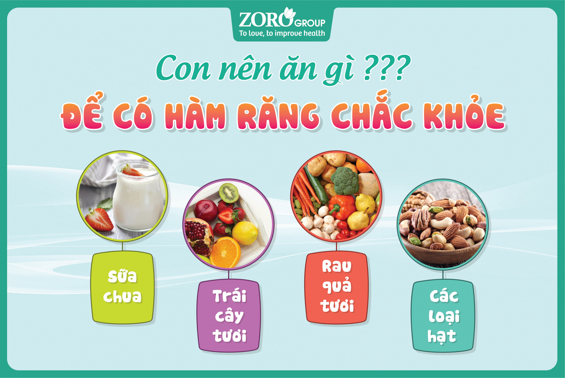 Các loại thực phẩm giúp bé có hàm răng chắc khỏe