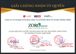 ZORO Group là đại diện độc quyền thương mại cho các sản phẩm, nhãn hàng do YEOSIM - VTVCAB nhập khẩu